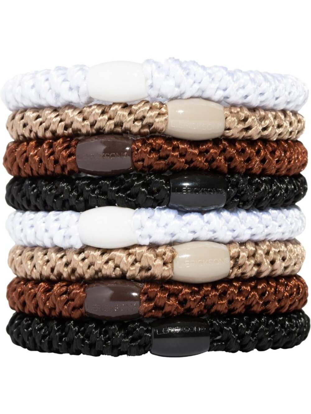 Thick No-Crease Brown Hair Ties, 8 Pack Ponytail Holders, Strong Hold